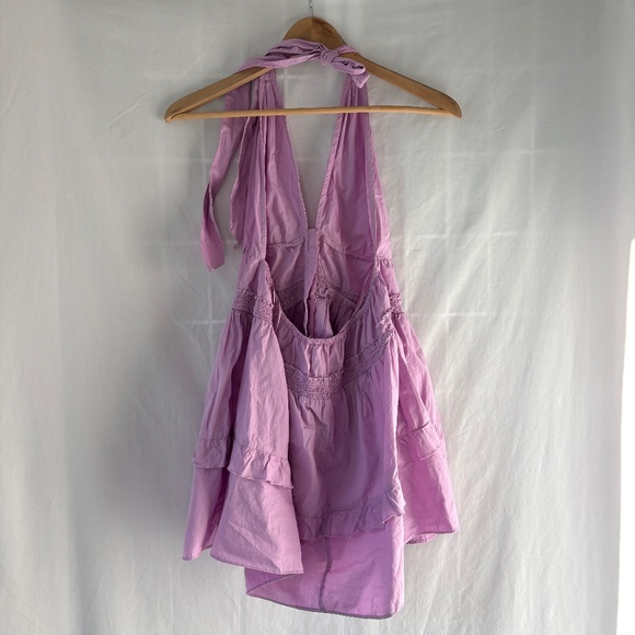 NWT Free People Sail away tunic  tiered ruffle dress lilac purple small - Picture 6 of 15